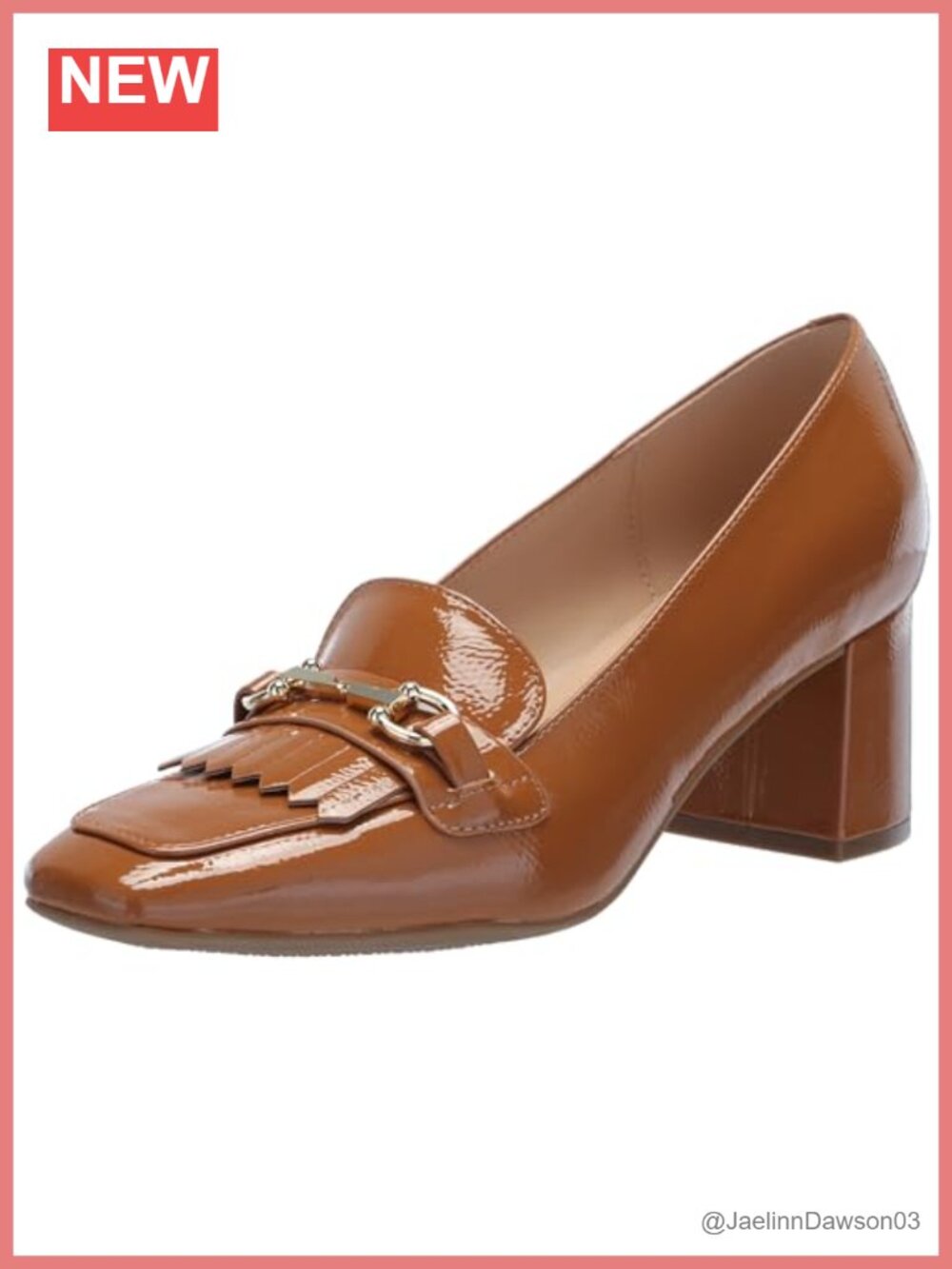 Chic Block Heel Loafer Pumps Slip On Cushioned Faux Leather